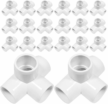 DSYBJR DSY 12 4 Way Elbow PVC Pipe Fitting Adapter 4 Way SCH40 Connector 20 PACK