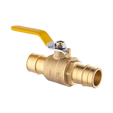 EFIELD 1 Inch Brass Full Port Ball Valve For PexA Pipe ASTM F1960 Expansion Connection Only Yellow HandleVALVE155
