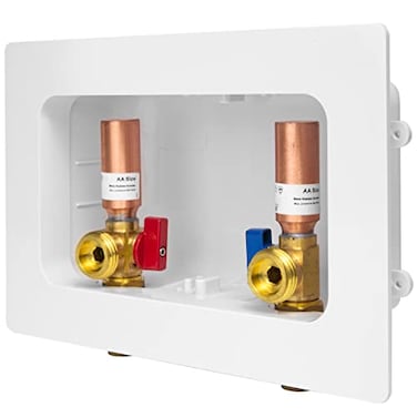 EFIELD Premium Washing Machine Laundry Outlet Box with Center Drain 12Inch PushFit Inlet ConnectionCopper Pex CPVC Pipe With Copper Water Hammer ArrestorWM033
