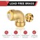 EFIELD PushFit 1 Inch x 1 Inch Elbow Brass Fitting to Connect Pex Copper CPVC with Disconnect ClipPF050
