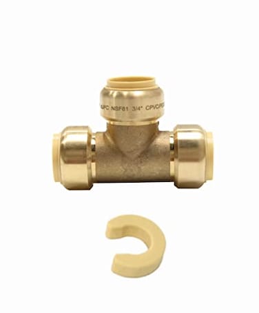 EFIELD PushFit Fitting 34 Tee to Connect Pex Copper CPVC Pipe with a Disconnect Tool ClipPF114