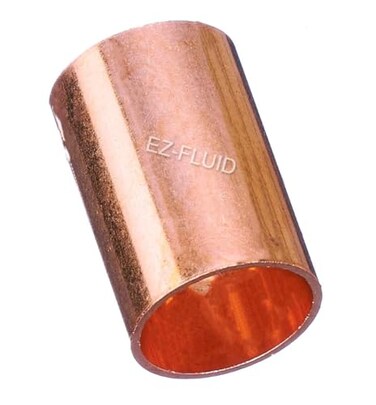 EZ-FLUID EZFLUID Plumbing 112 C X C LF Copper Slip Coupling Pressure Copper Fitting Without StopSweat Solder Connection for ResidentialCommercial 1 Pack