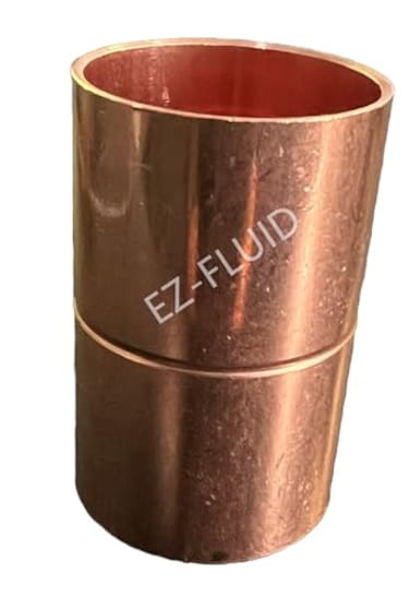 EZ-FLUID EZFLUID Plumbing 114 C X C LF Copper Coupling Pressure Copper Fitting With Roll Pipe Tube StopSweat Solder Connection for ResidentialCommercial 1 Pack