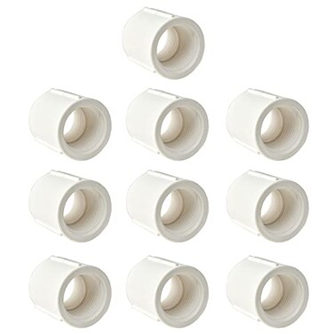 FangKingNo 10pcs 1 female to female thread PVC Pipe Fittings adapter Coupling Coupler Connector White