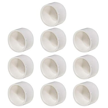 FangKingNo 10pcs 12 PVC Pipe End Cap Plug Adapter Pipe Fittings Slip Socket SCH40 Easy to Install and High Tensile for Home or Industrial Use 10 Pack White 05 Inch