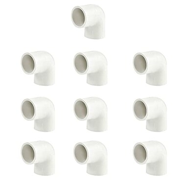 FangKingNo 10pcs 2Way 34 PVC Fitting 90 Degree 90Codo Elbow Socket Adapter Coupling Schedule 40 White10Pack 075 Inch