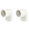 FangKingNo 2pcs 2Inch 2Way PVC Pipe Fitting 90 Degree 90Codo Elbow PVC Adapter Coupling Schedule 40 White Socket 2Pack2 2