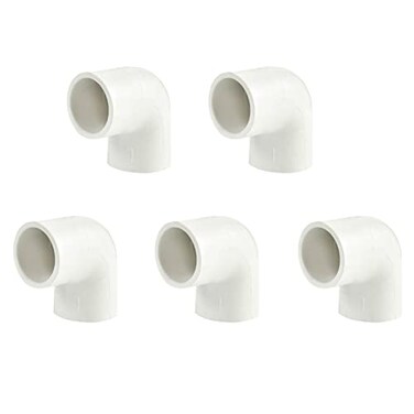 FangKingNo 5pcs 125Inch 2Way PVC Pipe Fitting 90 Degree Elbow PVC Adapter Slip to Slip Coupling Schedule 40 White Socket Available 12 34 1 5 Pack 5 1 14