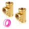 FANOVO 38 inch Brass Tee Pipe Fitting 2pcs 3Way Forged Brass TFittings 38 x 38 x 38 NPT Female Metal Pipe Coupling Connector Adapter for CompressorFuel Line Water Pipe Multi System