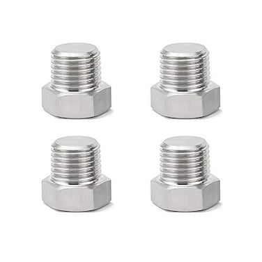 Feelers 14 NPT Male Outer Hex Head Thread Plug Pipe Fitting 304 Stainless Steel Oil Drain Plug Fitting Pack of 4