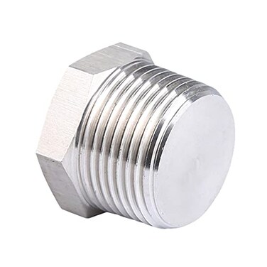 Feelers 2 NPT Male Outer Hex Head Thread Plug Pipe Fitting 304 Stainless Steel Oil Drain Plug Fitting Pack of 1
