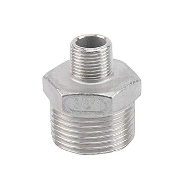 Feelers Reducing Hex Nipple 304 Stainless Steel 1x 38 NPT Male Pipe Fitting Reducer Nipple Adapter