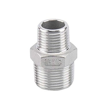 Feelers Reducing Hex Nipple 304 Stainless Steel 34x 12 NPT Male Pipe Fitting Reducer Nipple Adapter