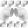 Fitvell 10PCS 1 90 Degree Elbow PVC Pipe Fitting Adapter Coupling Connector Schedule 40 Slip Socket x Socket White Color