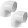 Fitvell 2PCS 2 90 Degree Elbow PVC Pipe Fitting Adapter Coupling Connector Schedule 40 Slip Socket x Socket White Color