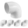Fitvell 5PCS 114 90 Degree Elbow PVC Pipe Fitting Adapter Coupling Connector Schedule 40 Slip Socket x Socket White Color