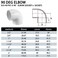 Fitvell 5PCS 114 90 Degree Elbow PVC Pipe Fitting Adapter Coupling Connector Schedule 40 Slip Socket x Socket White Color