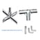FLEXKEA 4 Pcs 4 Way Pipe Connector Clamp Fittings Galvanized Steel 1 OD 254 mm Bolts and Nuts Included