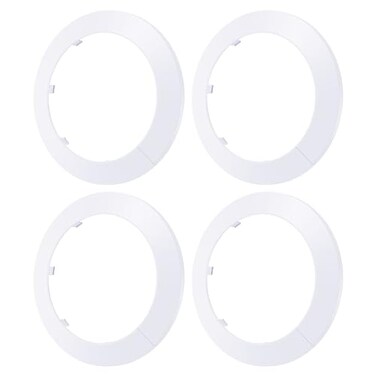 FOCMKEAS 4Pcs Pipe Cover Fit 433110mm PP Plastic Flange Water Pipe Decoration Escutcheon Collar for Wall Tube White