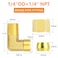 GASHER 10PCS Brass 90 Degree Elbow Compression Tube Pipe Fitting Connector 14 Tube OD x 14 NPT Male Connector