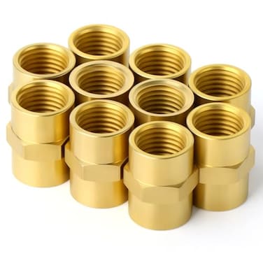 GASHER 10PCS Brass Pipe Fitting Reducer Adapter 18Inch Female Pipe x 18Inch Female Pipe