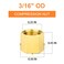 GASHER 20PCS Brass 316 Compression Fitting Brass Compression Nut