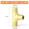 GASHER 5PCS Brass 3 Way 14 x 14 x 14 NPT Male Tee Pipe Fittings