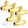 GASHER 5PCS Brass 3 Way 14 x 14 x 14 NPT Male Tee Pipe Fittings