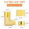 GASHER 5PCS Brass 90 Degree Elbow Compression Tube Pipe Fitting Connector 14 Tube OD x 38 NPT Male Connector