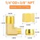 GASHER 5PCS Brass 90 Degree Elbow Compression Tube Pipe Fitting Connector 14 Tube OD x 38 NPT Male Connector