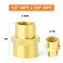 GASHER 5PCS Brass Pipe Fitting Coupling Reducer Adapter 12 x 38 NPT Female