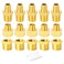 GASHER 6PCS Brass Pipe Fitting Hex Bushing Reducer Adapter Reducing Hex Nipple 12 Inch NPT x 38 Inch NPT