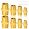 GASHER 8PCS Brass Pipe Fitting Hex Nipple Kit 18 inch 14 inch 38 inch 12 inch