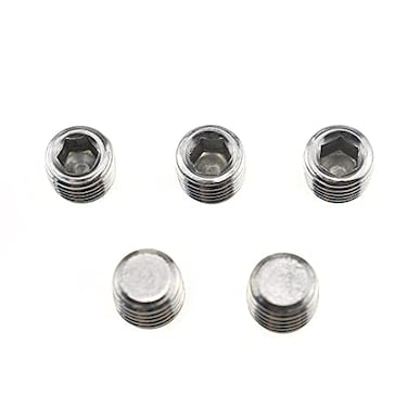 HAHIYO Hahiyo 116 Inches NPT Hex Socket Plug Smooth Threads Seal Tight Allen Head 304 Stainless Steel Pipe Fitting Bright Finish Multi Function 5 Pieces for Motor Drainage Hole Water Line Empty Ports