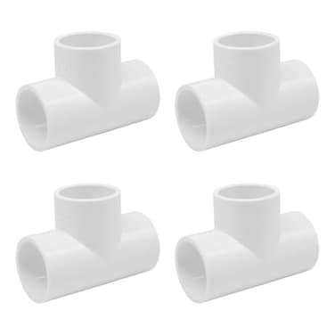 HayEastdor 4PCS 114 Inch 3 Way Tee PVC Pipe Adapter Pipe Fitting Connectors Socket x Socket for Sprinkler Drip Irrigation System Pipes Extension HE064114