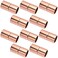 HINZIC 10Pcs Straight Copper Coupling Fittings 14 ID Welding Joint for HVAC Air Conditioner Solder Connection Connector End Repair Coupler with Rolled Tube Stop Sweat Ends