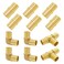 Hooshing 12PCS PEX Fittings Combo 34 inch PEX Coupling 6PCS 90 Degree Elbow 4PCS Tee 2PCS Brass Barb Crimp Fitting