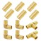 Hooshing 12PCS PEX Fittings Combo 34 inch PEX Coupling 6PCS 90 Degree Elbow 4PCS Tee 2PCS Brass Barb Crimp Fitting