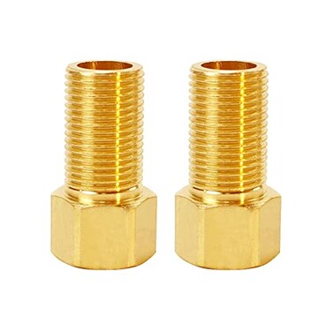 Hooshing 2PCS Brass Pipe Fitting 12 Female to 12 Male Straight Thread Pipe Extension Connector Length 197 Inch50mm