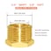 Hooshing 2PCS Brass Reducing Hex Bushing 34 NPT Male to 38 NPT Female Reducer Pipe Convert Adapter