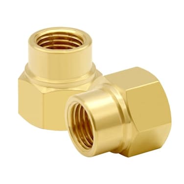 Hooshing 2PCS Brass Reducing Pipe Fitting 38 NPT Female to 14 NPT Female Thread Reducer Coupler