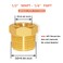 Hooshing 6PCS 12 NPT Male x 14 NPT Female Brass Reducer Hex Bushing Pipe Fitting Hose Tube Adapter
