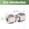Horiznext 12 inch Stainless Steel 304 Compression Fitting for tube connect air line brass pipe adapt copper brake hose water fuel system 2 pcs