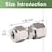 Horiznext 12 inch Stainless Steel 304 Compression Fitting for tube connect air line brass pipe adapt copper brake hose water fuel system 2 pcs