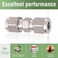 Horiznext 14 inch Stainless Steel 304 Compression Fitting for tube connect air line brass pipe adapt copper brake hose water fuel system 2 pcs