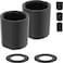 iFealClear 2PCS Brass Pipe Fitting Shower Coupling G12 x G12 Female Thread Converter Adapter for Bathroom Pipes Hose Extender Home Plumbing Black