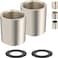 iFealClear 2PCS Brass Pipe Fitting Shower Coupling G12 x G12 Female Thread Converter Adapter for Bathroom Pipes Hose ExtenderHome Plumbing Extra Washer Brushed Nickel