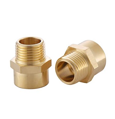 inwindrain Inwindrain 2 Pack 12 G BSP Female Thread to US 12 NPT Male Thread Pipe FittingBrass Pipe Fitting AdapterG to NPT Adapter 12 Inch