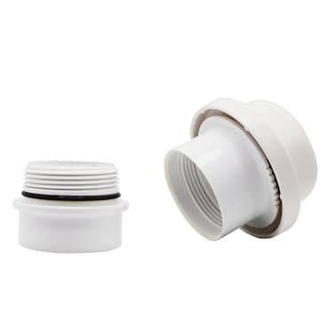 JB Products Air Admittance Valve AAV 20 DFU 2 x 112 with Threaded Adapter PVC Construction Plumbing Vent Valve for Drainage Systems White