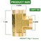 Jingzan 2 Pack 14 NPT Brass Pipe Fitting Tee3 Way TConnector 14 x 14 x 14 NPT Female Adapter for Gas Air Oil Propane 2 Pack 14